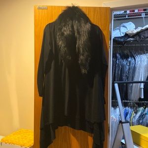 Alice and Olivia Classic Izzy Fox Fur Cardigan Size L